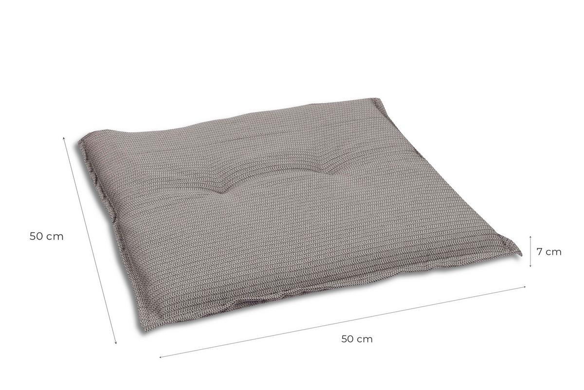 Gartensitzkissenset Grau, 2-teilig - Grau, Basics, Textil (50/7/50cm)