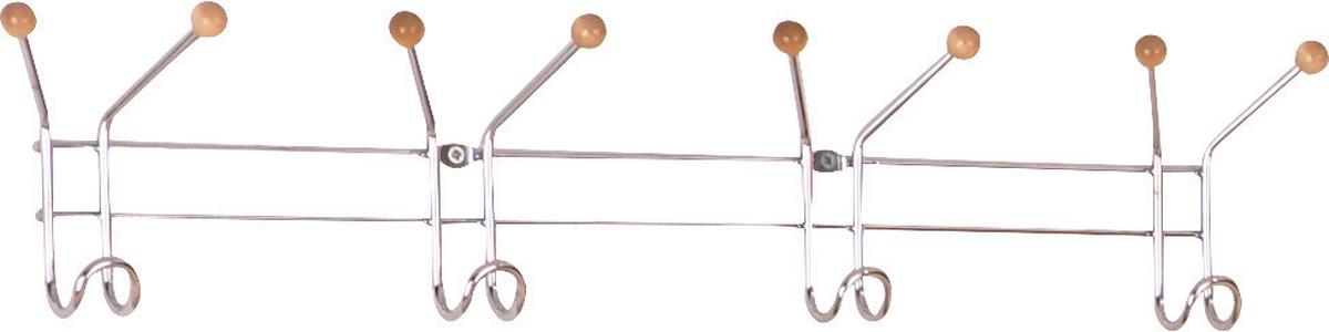 Stenski Obešalnik Karl, Kromirano Jeklo - barve kroma, Basics, kovina/les (60/12/5cm) - Boxxx