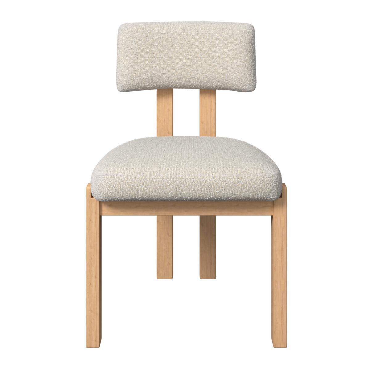 Stuhl Jonna Creme Bouclé Gepolstert - Creme/Naturfarben, MODERN, Holz/Textil (51/82/53cm) - Bessagi Home