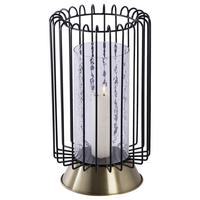 KERZENSTÄNDER MALIBU 125 - Goldfarben/Schwarz, Trend, Glas/Metall (22.5/22.5/40cm) - Kayoom