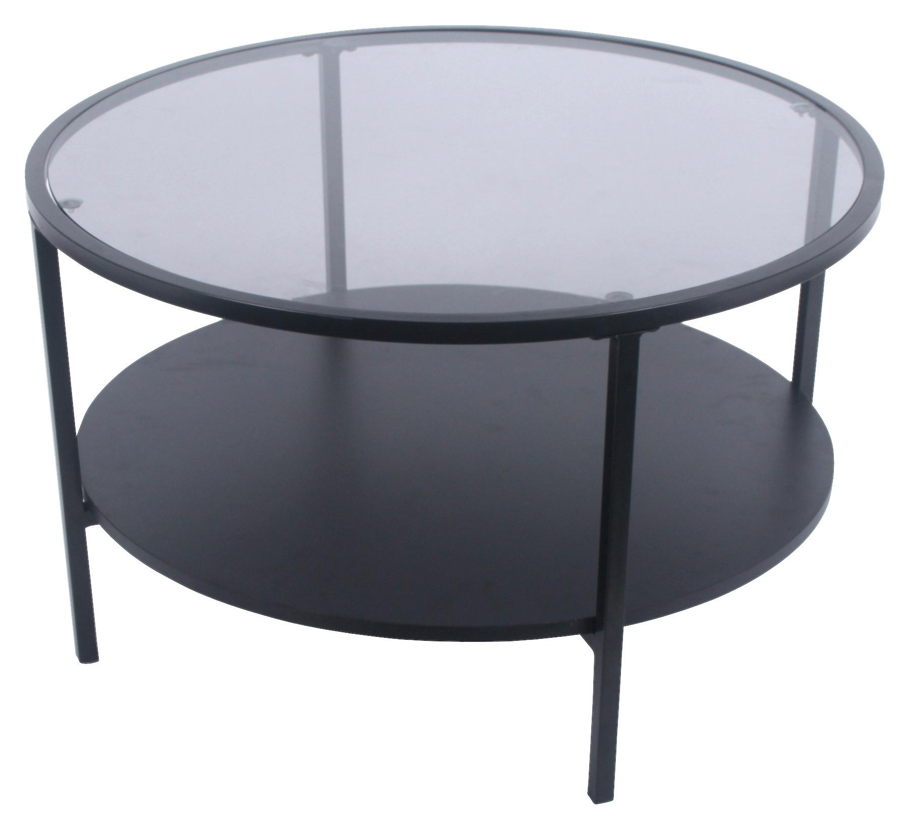 Stolić Rio - crna, Moderno, staklo/drvni materijal (75/75/45cm) - Modern Living