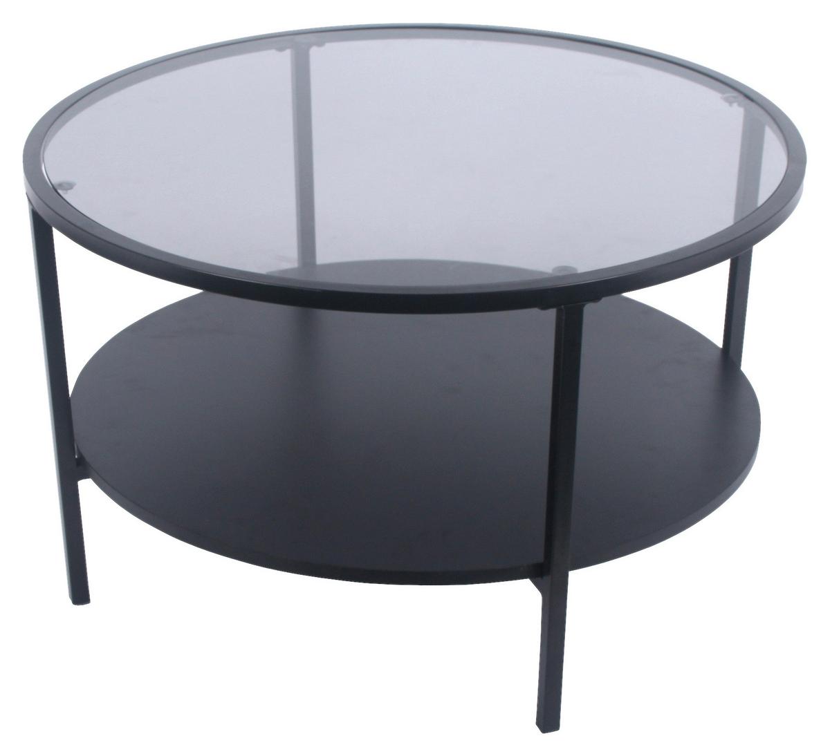 Stolić Rio - crna, Moderno, staklo/drvni materijal (75/75/45cm) - Modern Living