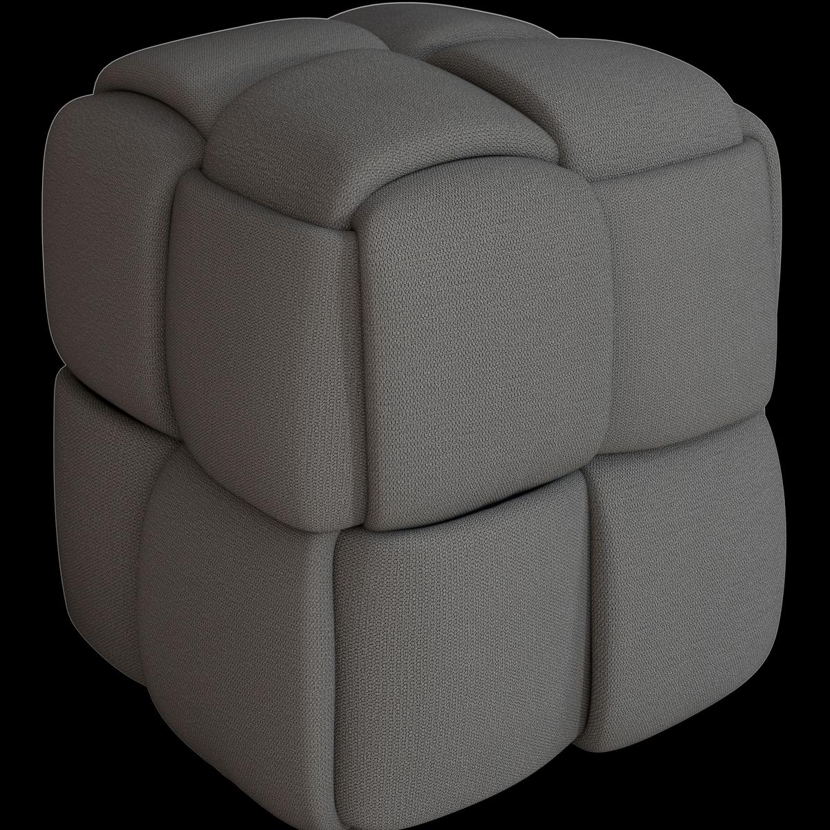 Hocker Ella Dunkelgrau Bouclé - Dunkelgrau/Schwarz, MODERN, Holz/Kunststoff (45/45/45cm) - Bessagi Home