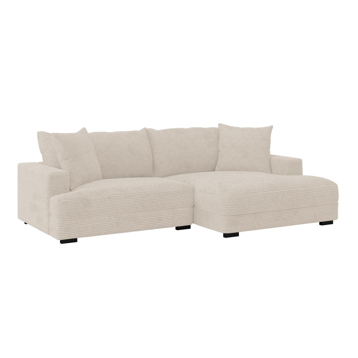 Kutna Garnitura Pelle - bež/crna, Moderno, tekstil (265/180cm)