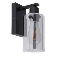 Wandleuchte 15465W in Grau max. 60 Watt - Schwarz/Grau, Design, Glas/Metall (10/15/23cm) - Globo