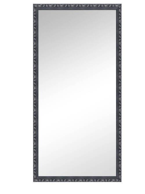 Wandspiegel in Schwarz/Silberfarben - Silberfarben/Schwarz, MODERN, Glas/Holz (100/200cm) - Premium Living