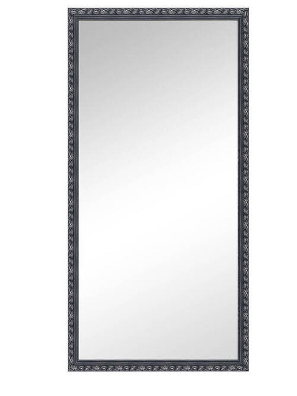 Stensko Ogledalo Sonja - srebrne barve/črna, Moderno, steklo/les (100/200cm) - Premium Living