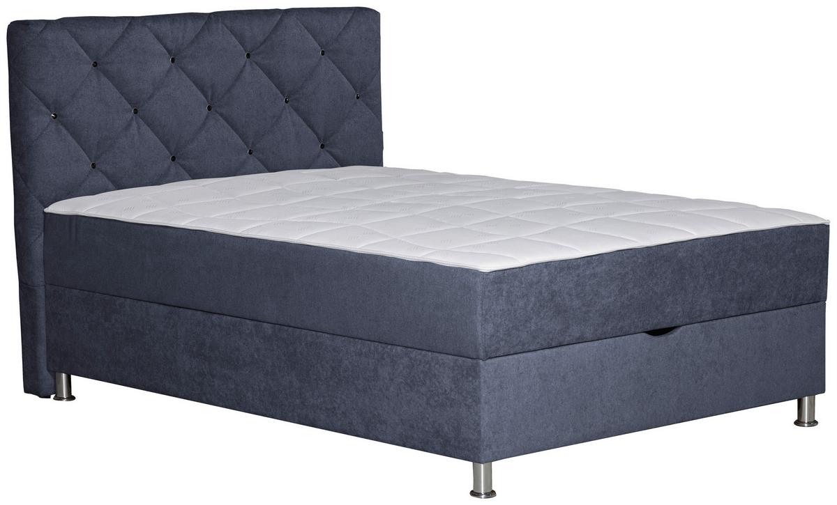 Box Krevet Black Diamond - boje kroma/antracit, Design, tekstil/plastika (140/200cm) - Modern Living