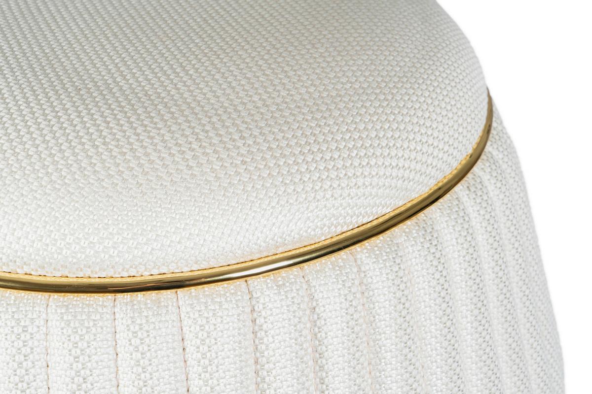 HOCKER DORIC 245 - Beige/Goldfarben, Design, Textil (51,5/53cm) - Kayoom