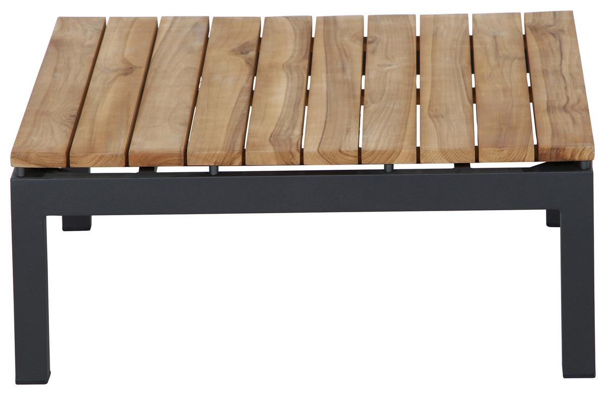 Loungetisch Alvida Teakholz /Schwarz B: ca. 73,5 cm - Anthrazit/Teakfarben, MODERN, Holz/Metall (73,5/73,5/31,5cm) - Siena Garden