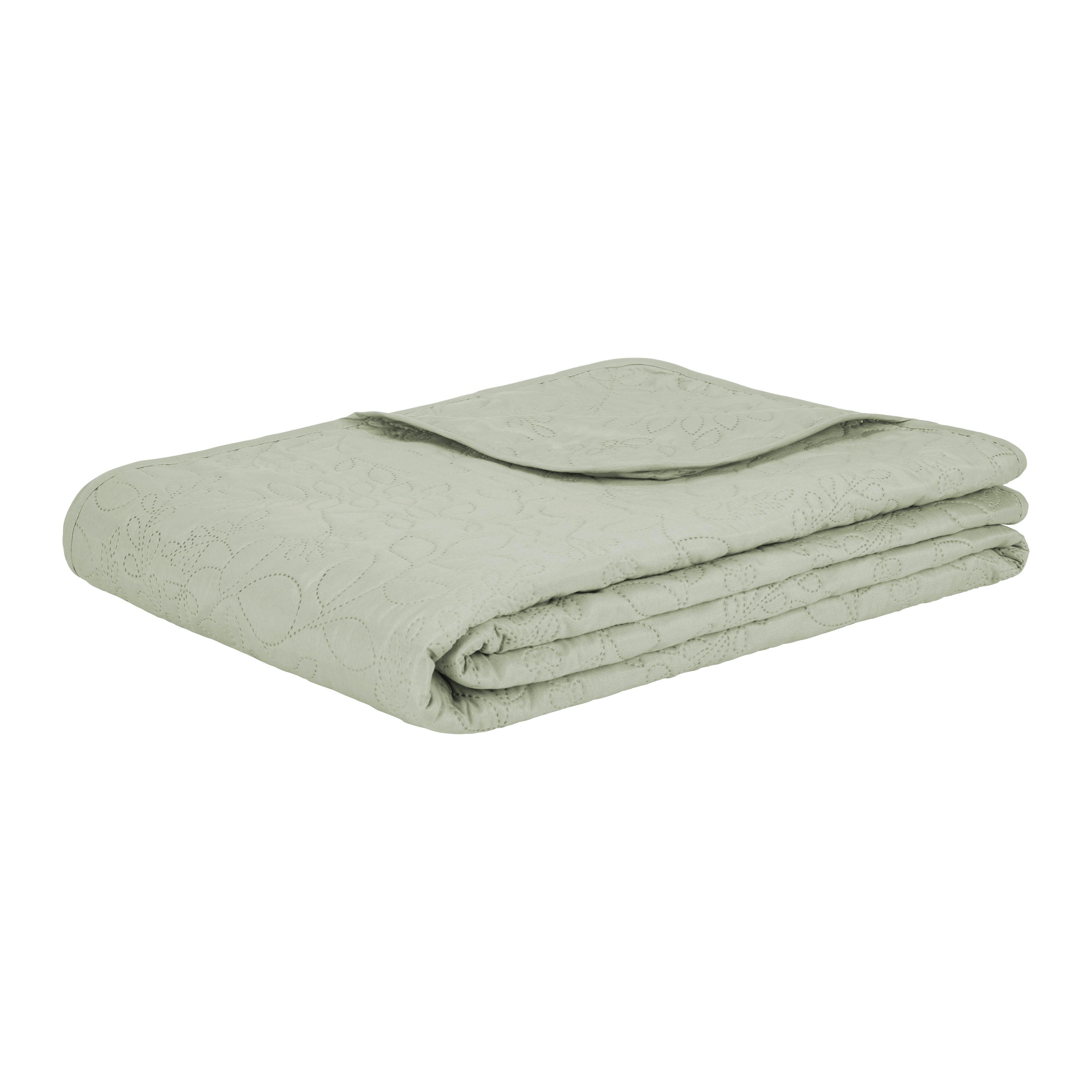 Cuvertură GRACE - verde salvie, textil (220/240cm) - Modern Living