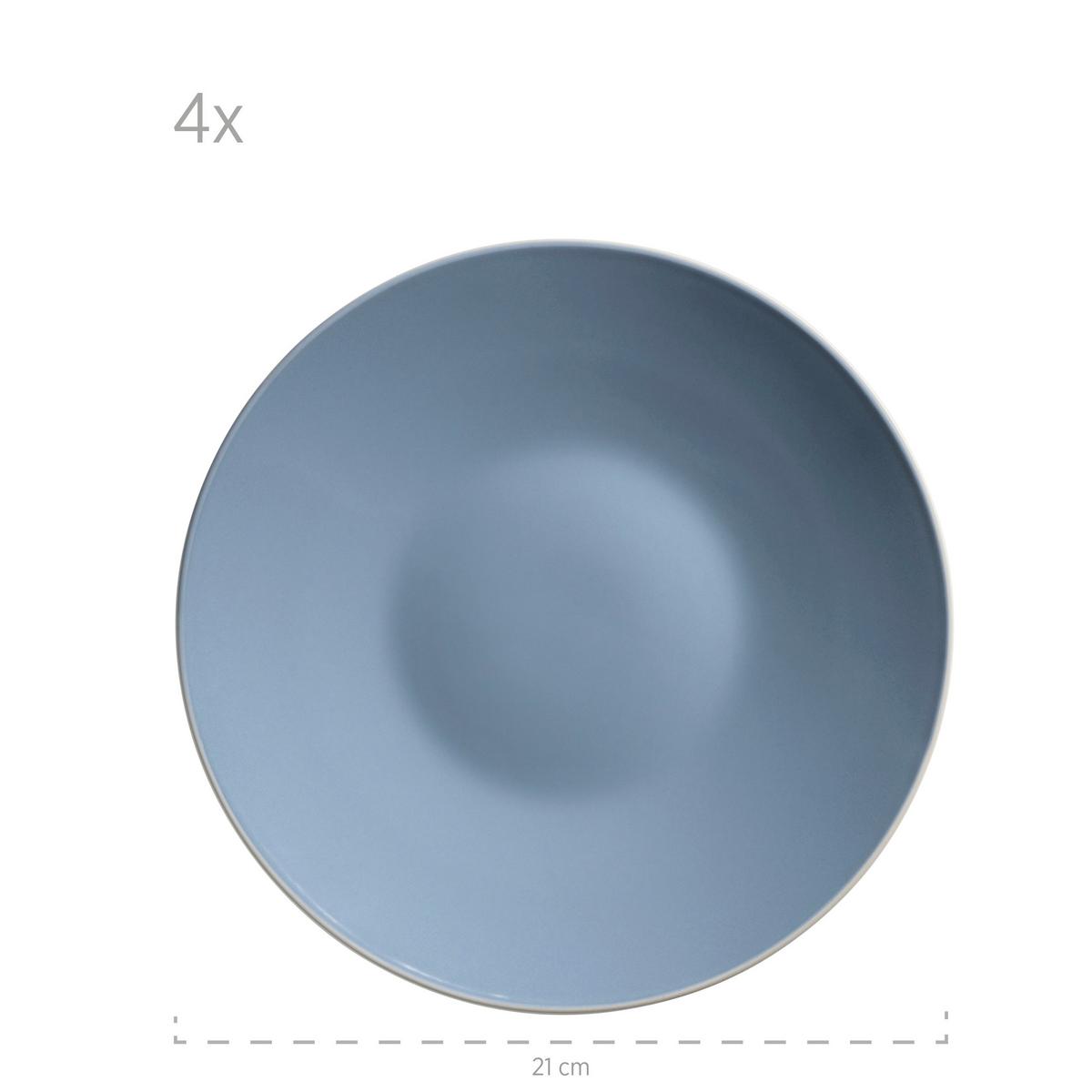 KOMBISERVICE 931844 BLAU GLÄNZEND - Blau, Basics, Keramik (46,5/33/32cm) - Mäser