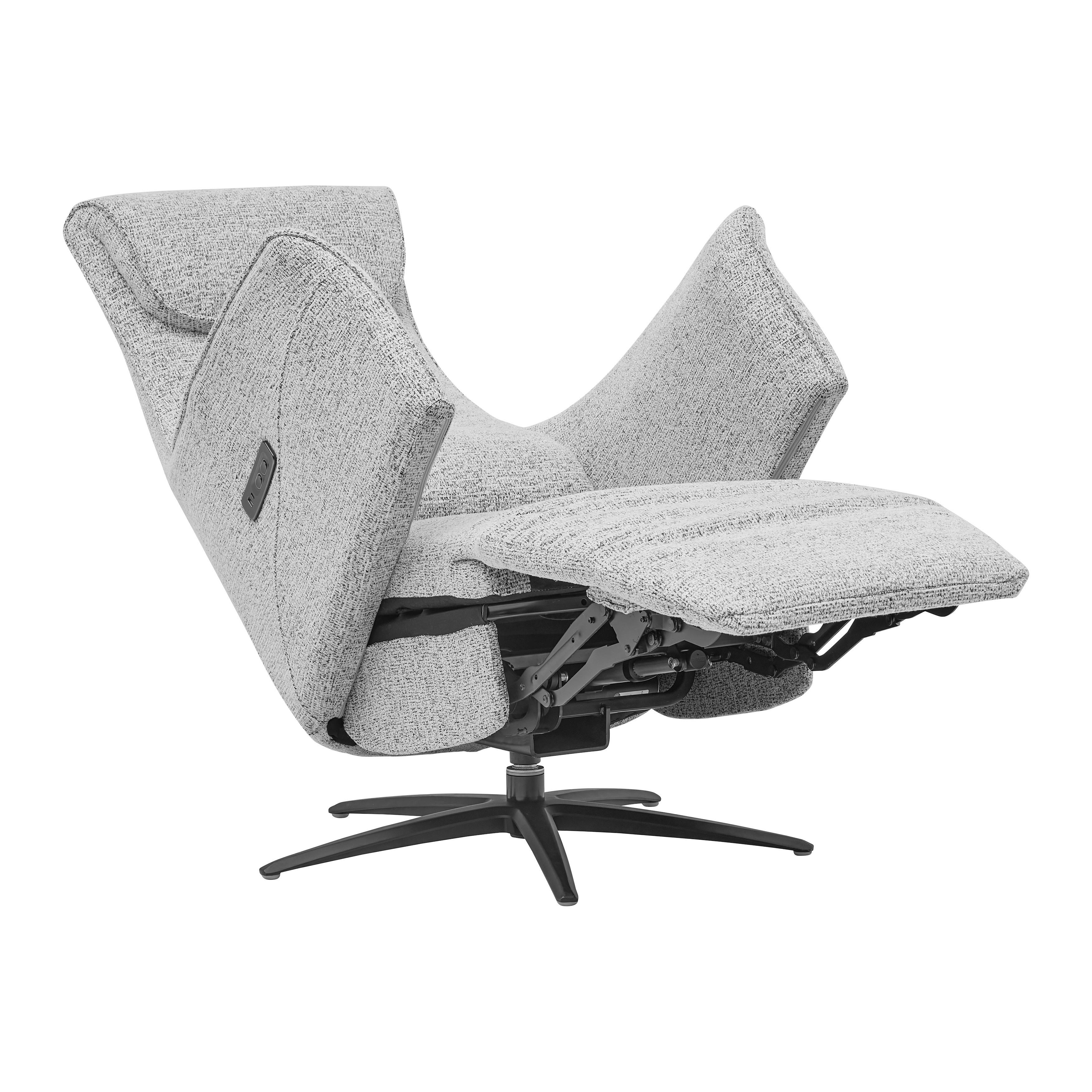 RELAXFÅTÖLJ MAXIMUS - grå/svart, Modern, metall/trä (75/110/86cm) - Premium Living