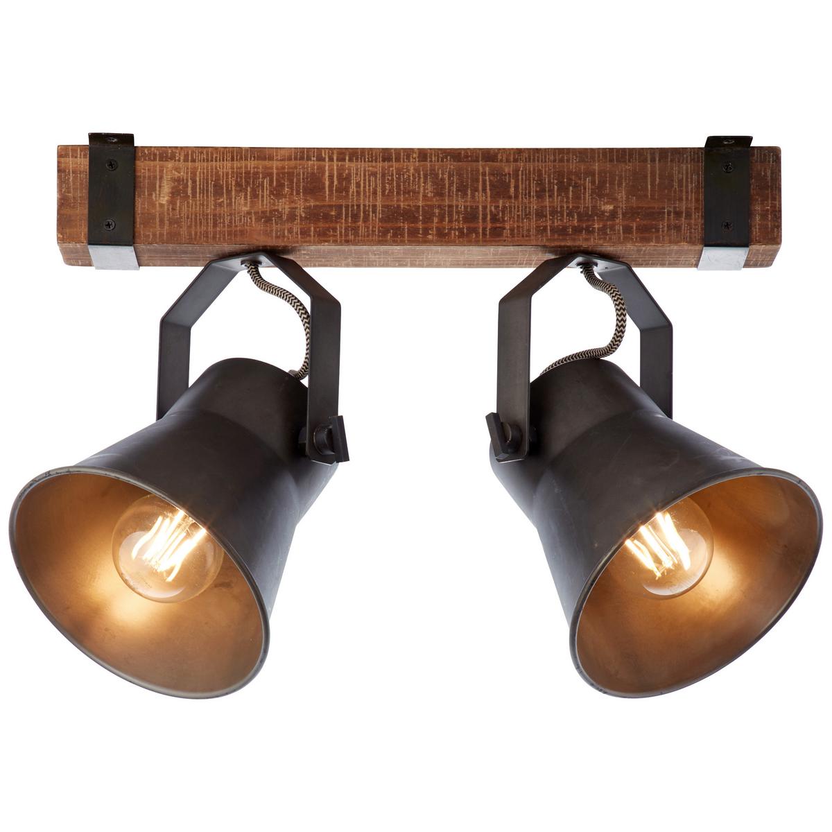 Deckenleuchte Plow in Schwarz max. 10 Watt - Schwarz, Design, Holz/Metall (40/24cm) - Brilliant