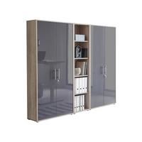 Aktenschrank Office Edition Sw Set 10 Eiche/Anthrazit - Anthrazit Hochglanz/Sonoma Eiche, MODERN, Holzwerkstoff (212,9/185,6/33cm) - MID.YOU