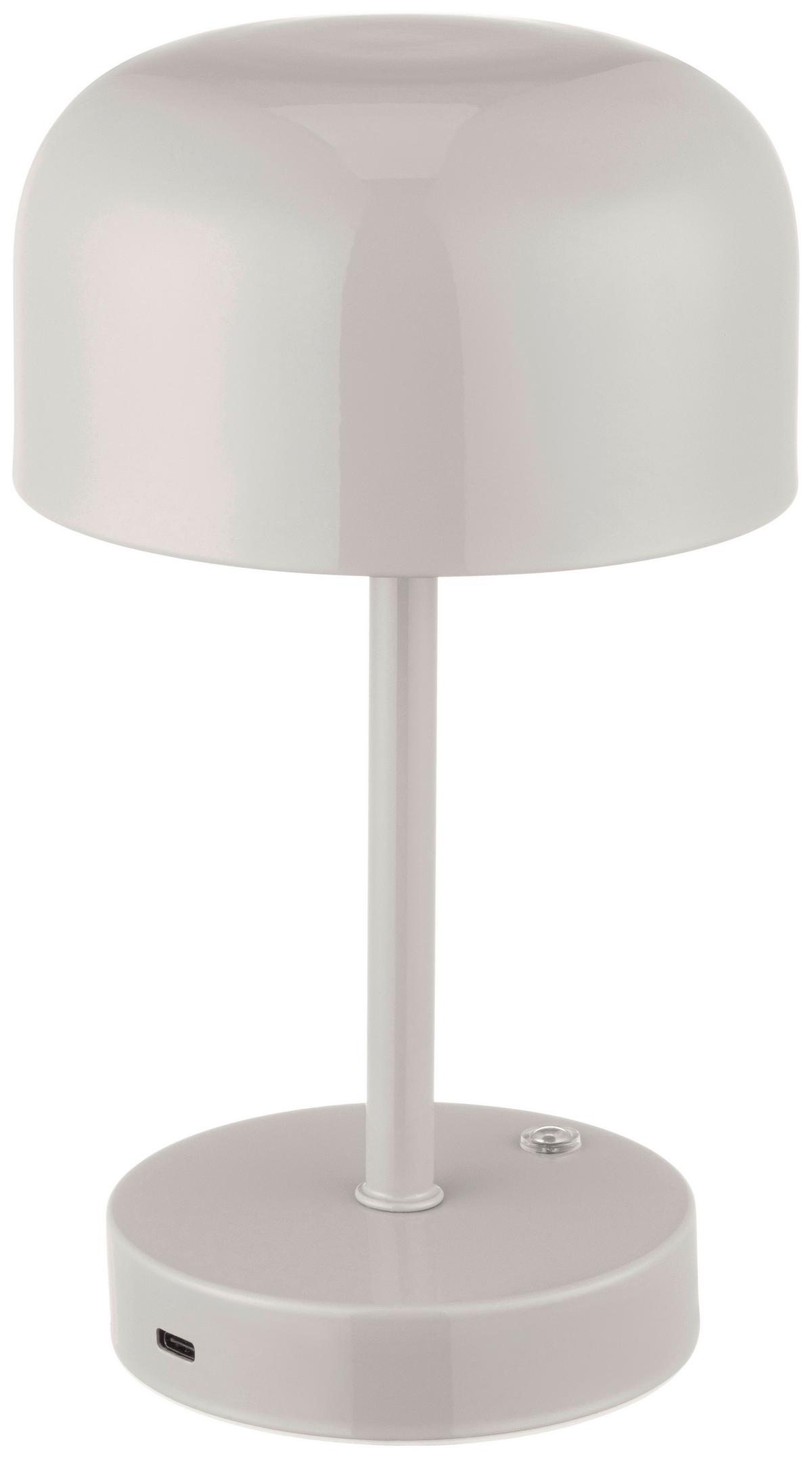 Veioză cu acumulator Softi - gri, Modern, plastic/metal (10/22,5/12,5cm) - Mömax