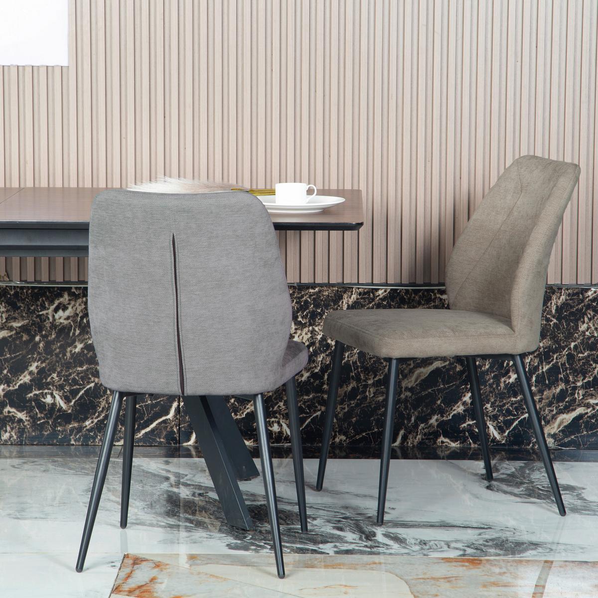 Stolica Tena - svijetlo smeđa/crna, Basics, metal/tekstil (46,5/86,5/59cm) - Based