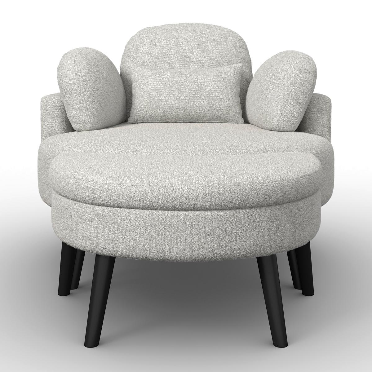 FOTOLIU BIANCA - gri, Modern, lemn/textil (109/83/148cm) - Bessagi Home