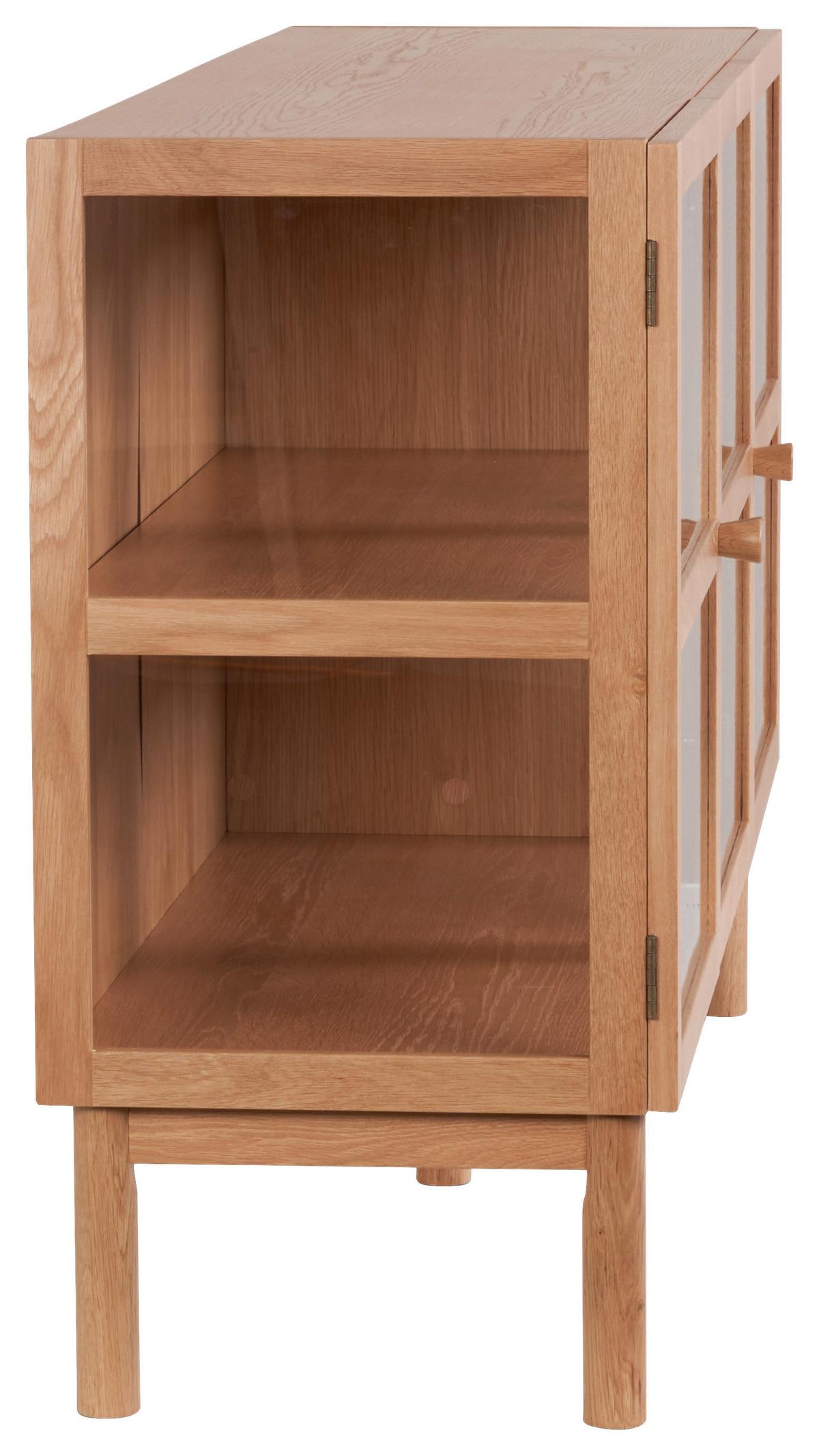 Komód Abir - tölgyfa színű, Modern, karton/Üveg (100/110/40cm) - Mömax