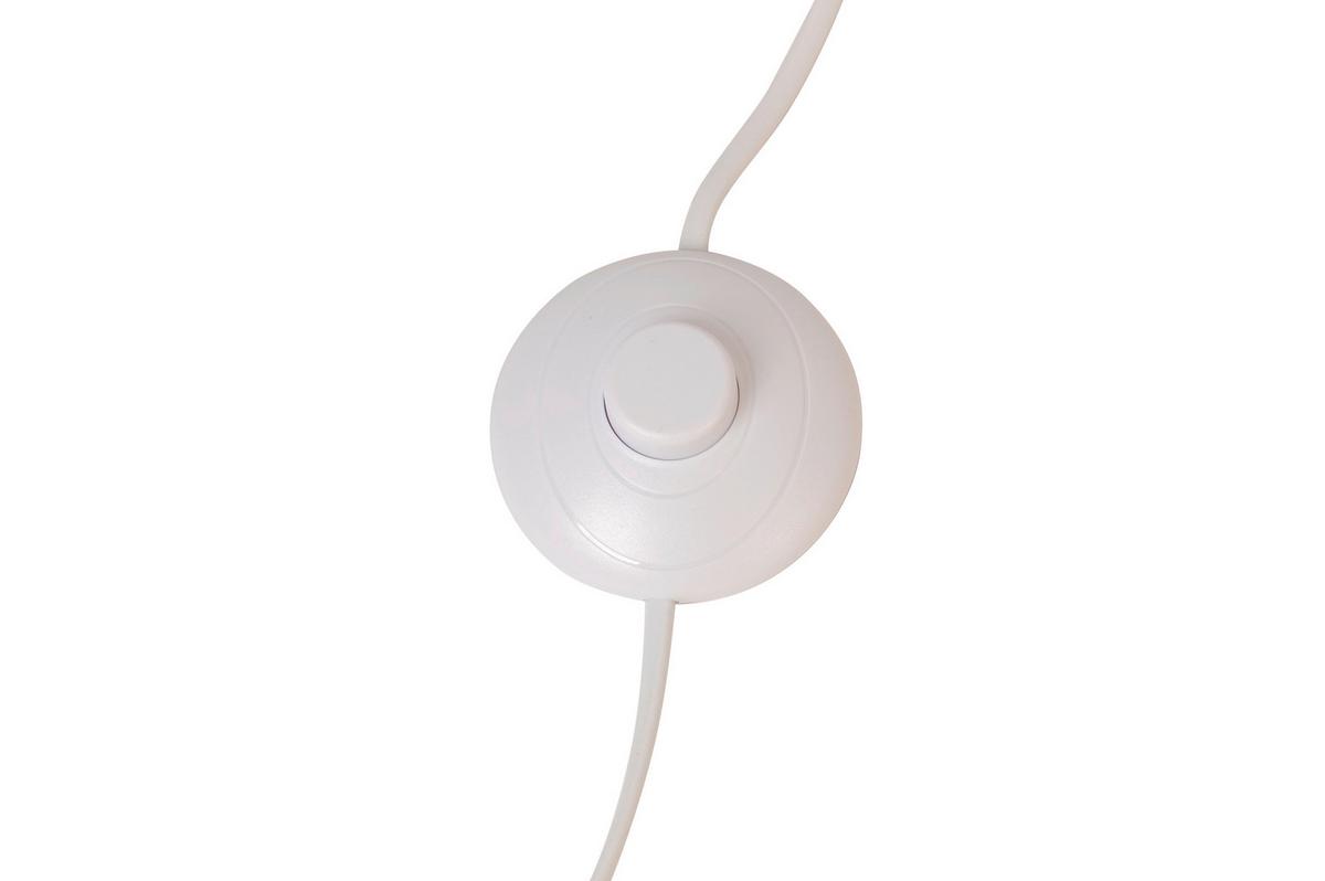 LAMPA STOJĄCA WOOD - kolor orzechowy/biały, Trend, tworzywo sztuczne/tkanina (45/153cm) - Novel