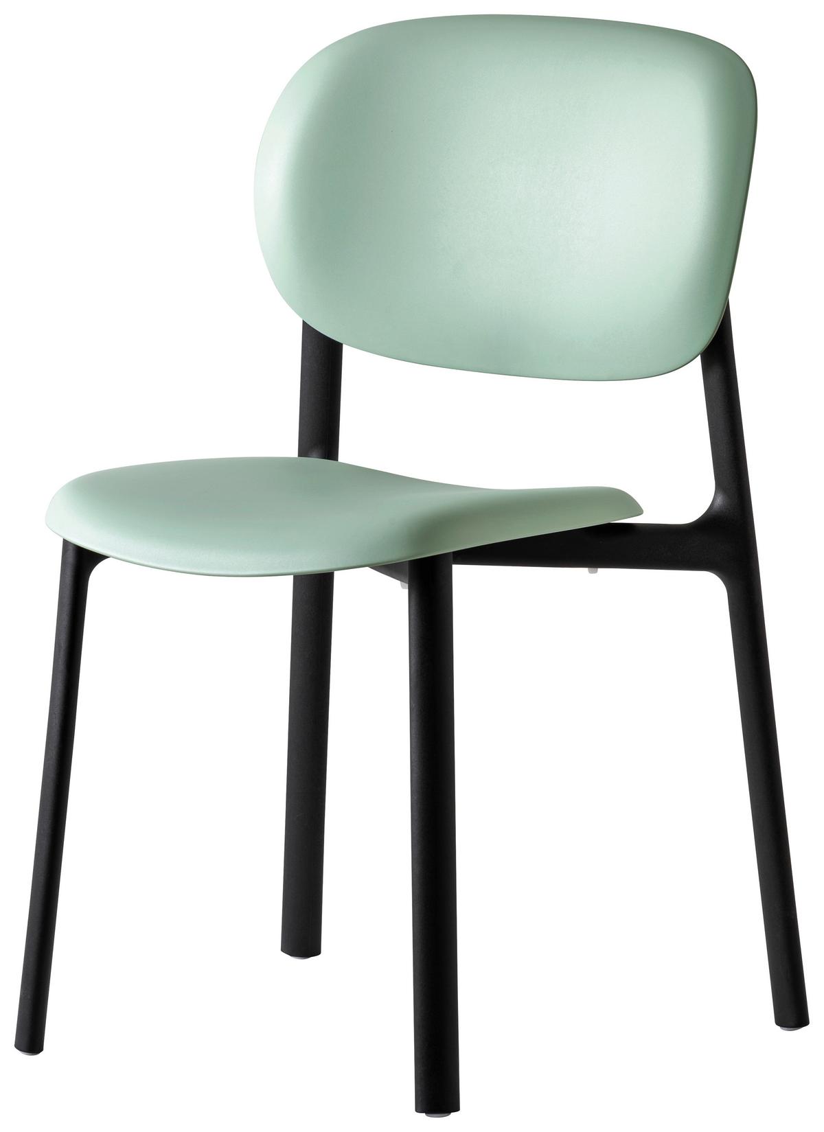 KRZESŁO ZERO - czarny/pastelowa zieleń, Design, tworzywo sztuczne (53/82/53cm) - Connubia 