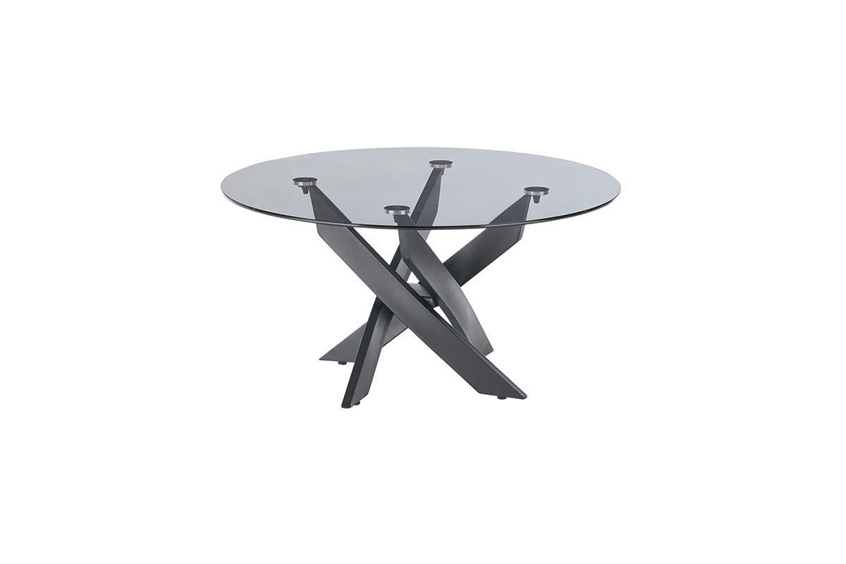 Măsuță de cafea KOPENHAGEN - negru/gri, Modern, sticlă/metal (80/45cm) - Modern Living