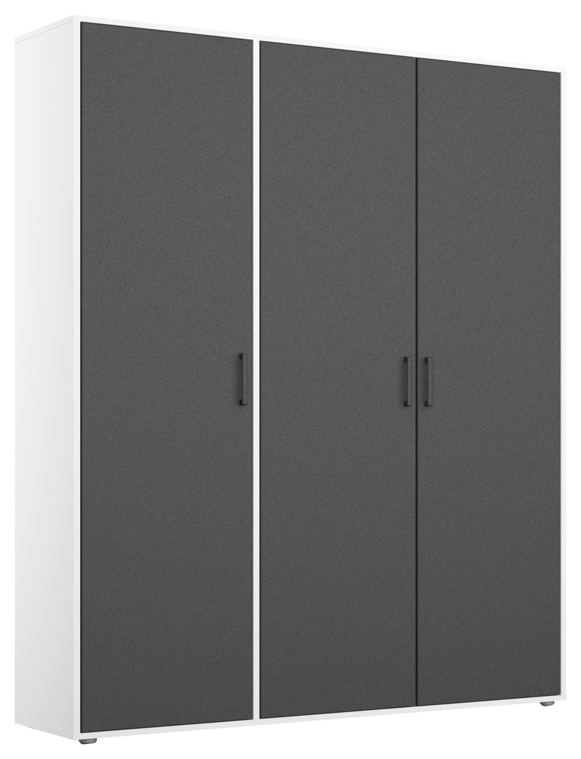 Ormar S Klasičnim Vratima Voyager - bijela/siva, Moderno, drvni materijal/plastika (140/194/53cm) - Modern Living