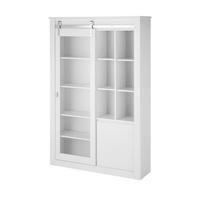 Vitrine Daytona Weiß - Chromfarben/Weiß Hochglanz, Design, Holzwerkstoff/Metall (133/201/38cm) - Livetastic