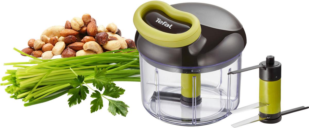ROZDRABNIACZ UNIWERSALNY K1320404 TEFAL - zielony/przejrzysty, Basics, tworzywo sztuczne/metal (13.9/13.9/15.4cm) - Tefal