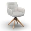 STOL MED ARMSTÖD MAILO - ljusgrå/naturfärgad, Modern, metall/trä (56/92/62cm) - Bessagi Home