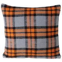 Zierkissen Karo Grau/Orange ca. 45x45cm - Orange/Grau, ROMANTIK / LANDHAUS, Textil (45/45cm)