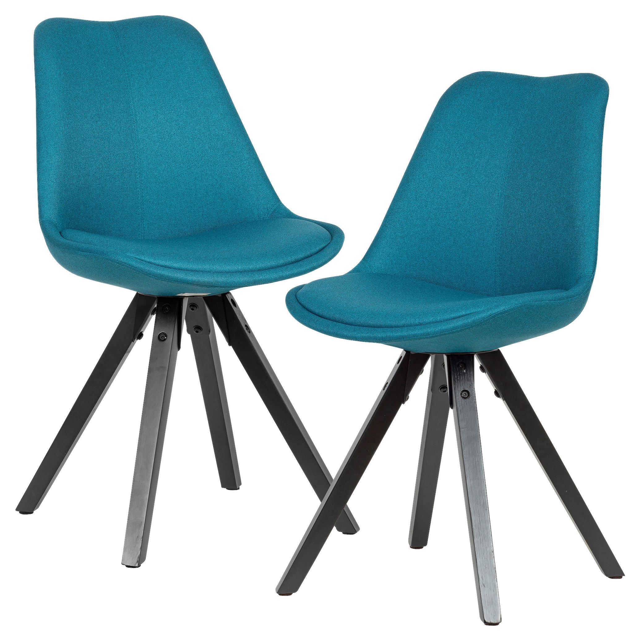 Set Stolov Wl6.124 - barve petroleja/črna, Moderno, tekstil/les (49/87/52cm) - MID.YOU