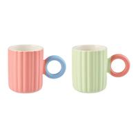 Kaffeebecherset Betty Mint/Rosa, 2-teilig - Pink/Pastellblau, MODERN, Keramik (8.4/10.5/8.4cm)
