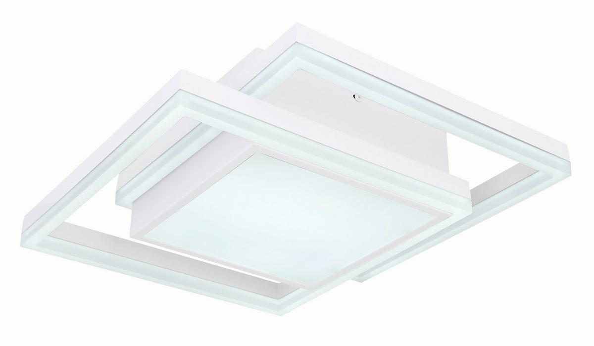 LED-Deckenleuchte Squares Opal/Weiß max. 22 Watt - Opal/Weiß, Basics, Kunststoff/Metall (41,5/41,5/10,5cm) - Globo