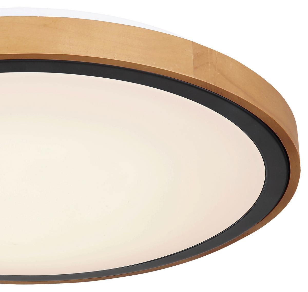 LAMPA SUFITOWA LED GRADEN - kolor ciemnego dębu/czarny, Design, tworzywo sztuczne/metal (43,7/11cm)