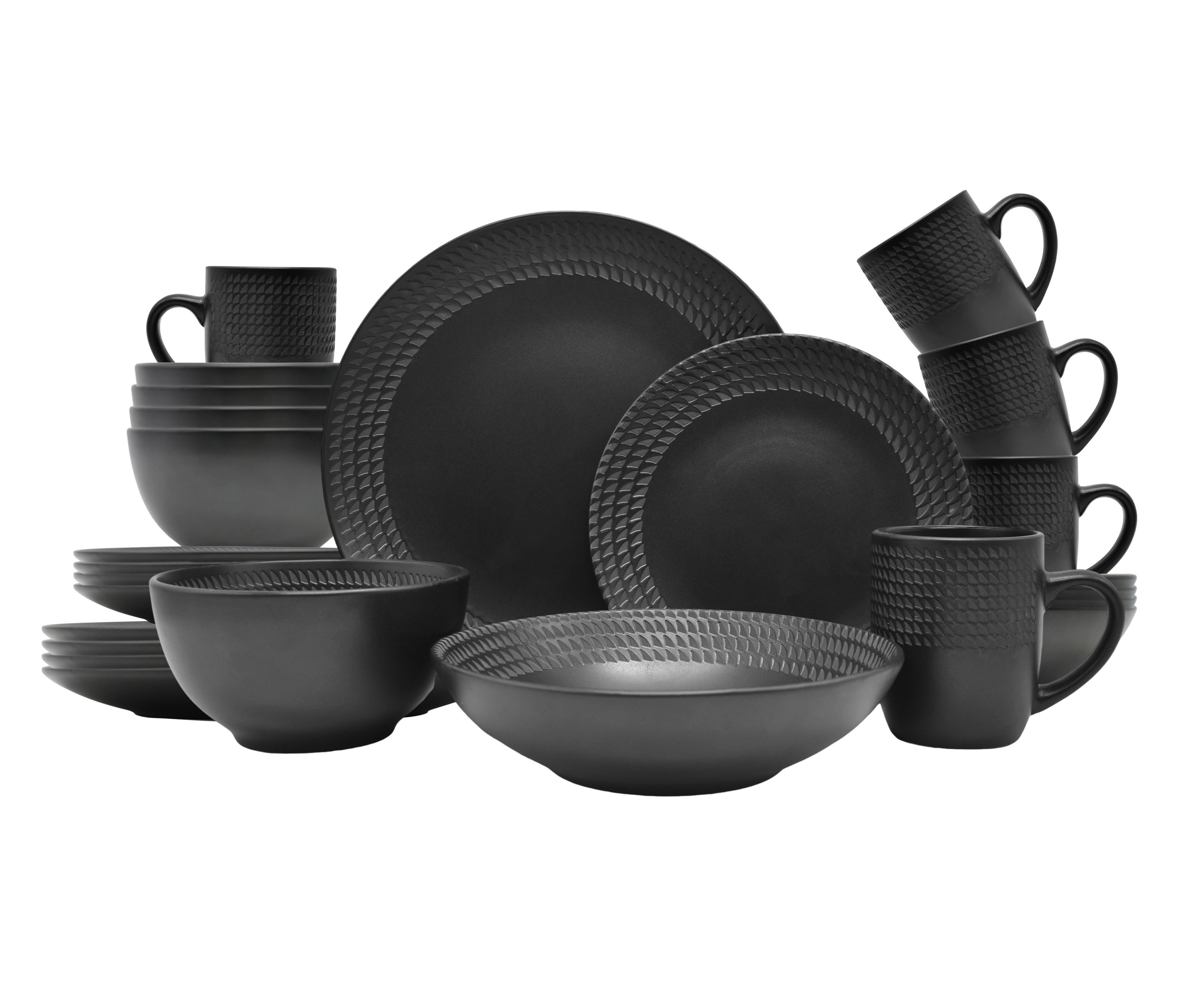 Kombinirani Servis Blackstyle, 20-Delni - črna, Basics, keramika - Echtwerk