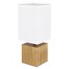 Tischeleuchte Valentino in Weiß/Natur max. 7 Watt - Weiß/Naturfarben, Basics, Holz/Textil (12/12/30cm) - Globo