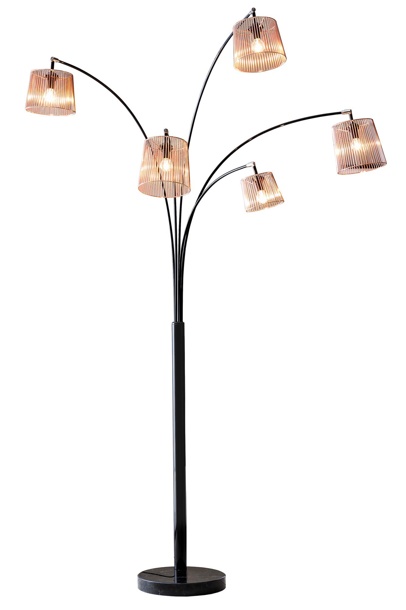 Svetilka V Obliki Loka Five - črna/barve bakra, Design, kamen/kovina (122/213/38cm) - P & B