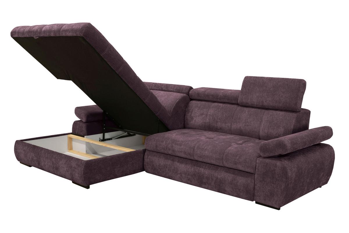 Kutna Garnitura Vegas - boje kupine/crna, Design, drvo/tekstil (173/294cm) - Modern Living