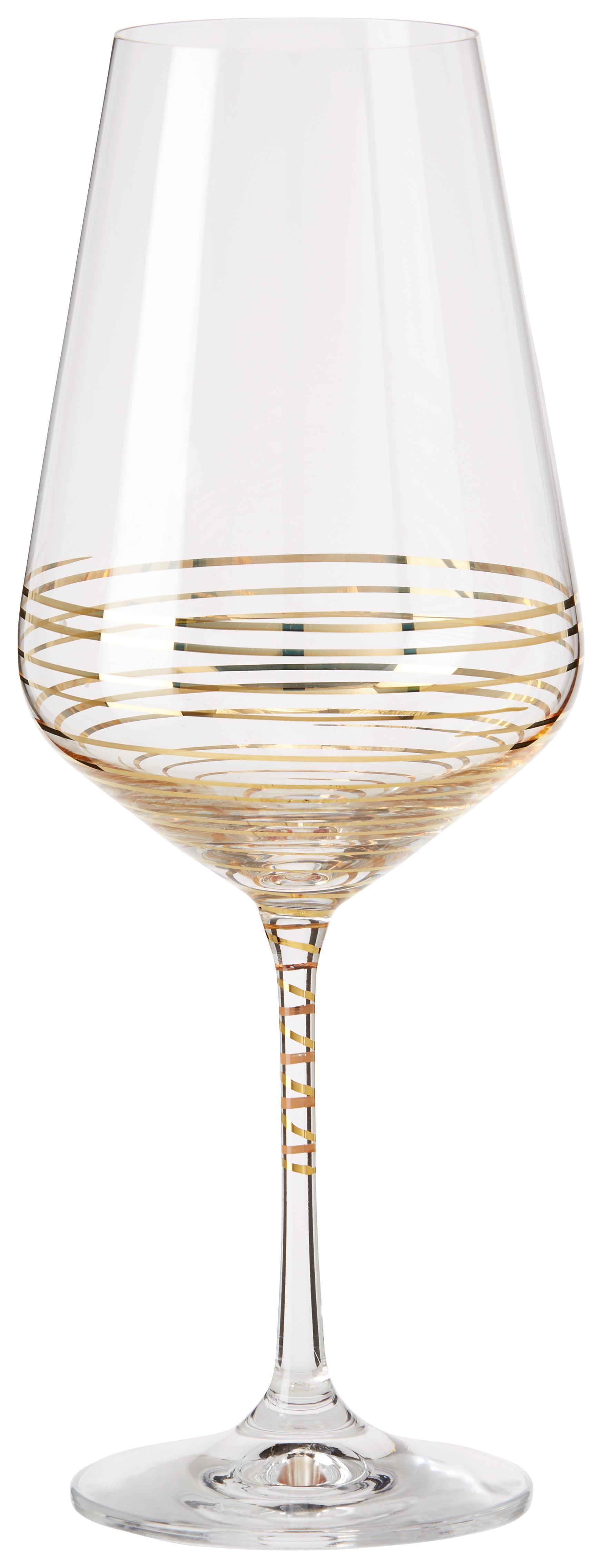 Burgunderglas Elegance ca. 570ml - Klar/Goldfarben, MODERN, Glas (0,57l) - Bohemia
