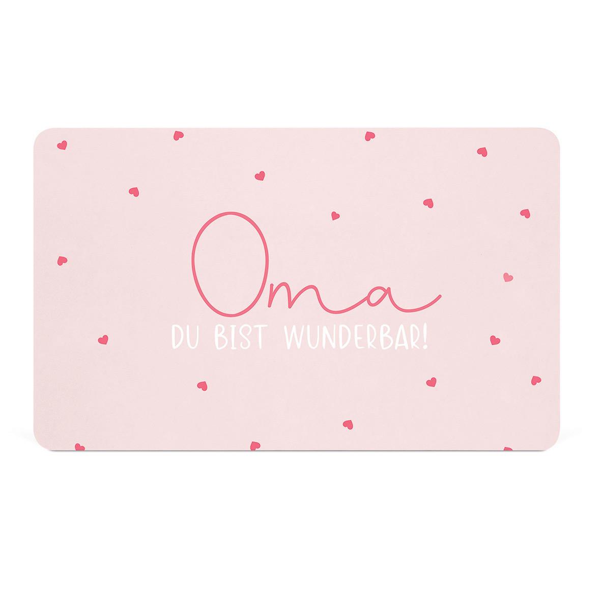 Schneidebrett Oma in Rosa/Weiss - Weiss/Rosa, Konventionell, Kunststoff (23,3/14,3/0,2cm)