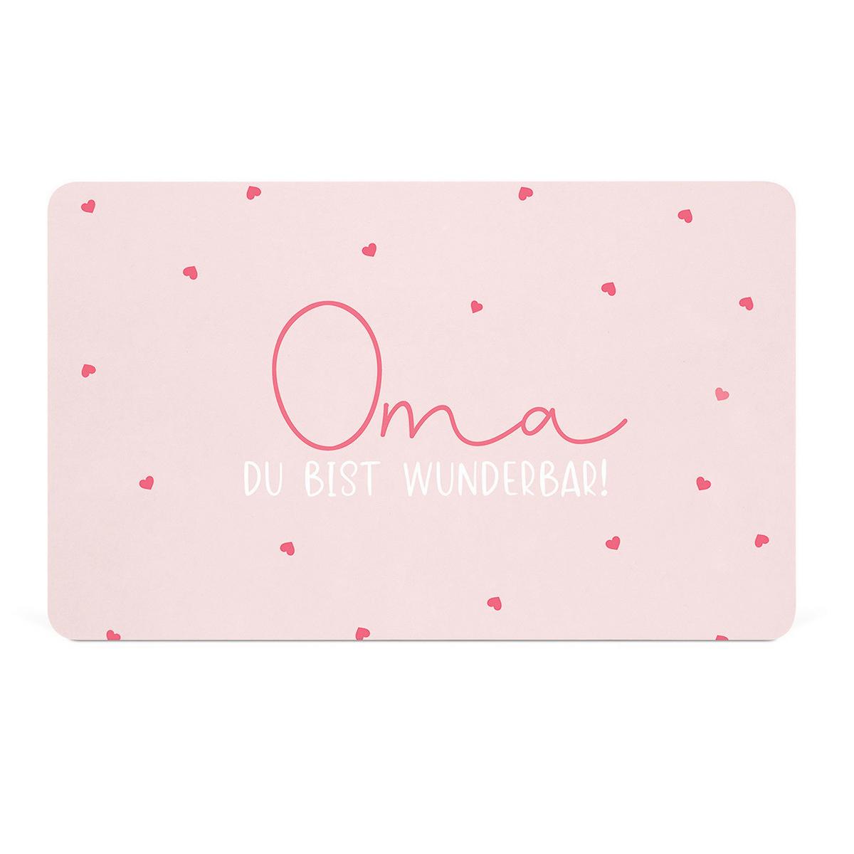 Schneidebrett Oma in Rosa/Weiss - Weiss/Rosa, Konventionell, Kunststoff (23,3/14,3/0,2cm)