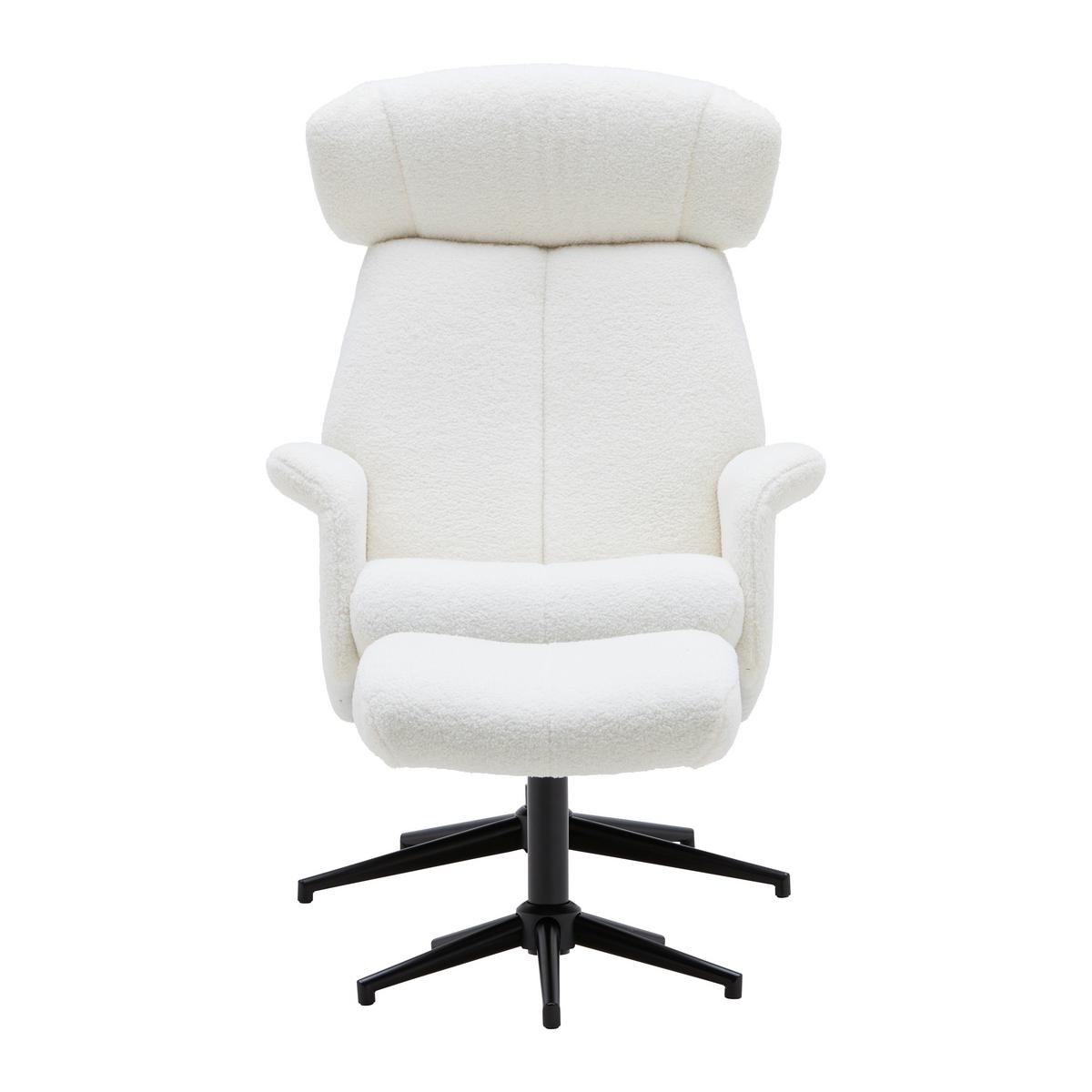 fauteuil relax in Weiss - noir/blanc, Modern, métal/textile (76/97-109/76-107cm) - Mömax