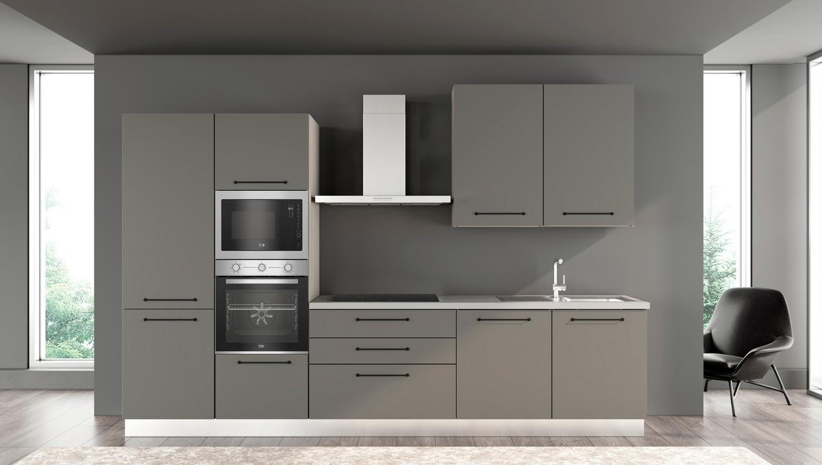 Blok Kuhinja S Aparatima Line 330 - siva/crna, Konvencionalno, metal/drvo (330/216-240/60cm)