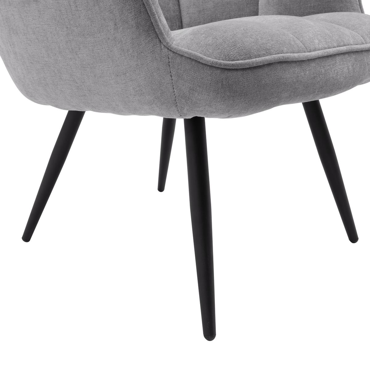 Sessel Alex Grau - Schwarz/Grau, MODERN, Textil/Metall (68/100/78cm) - Based