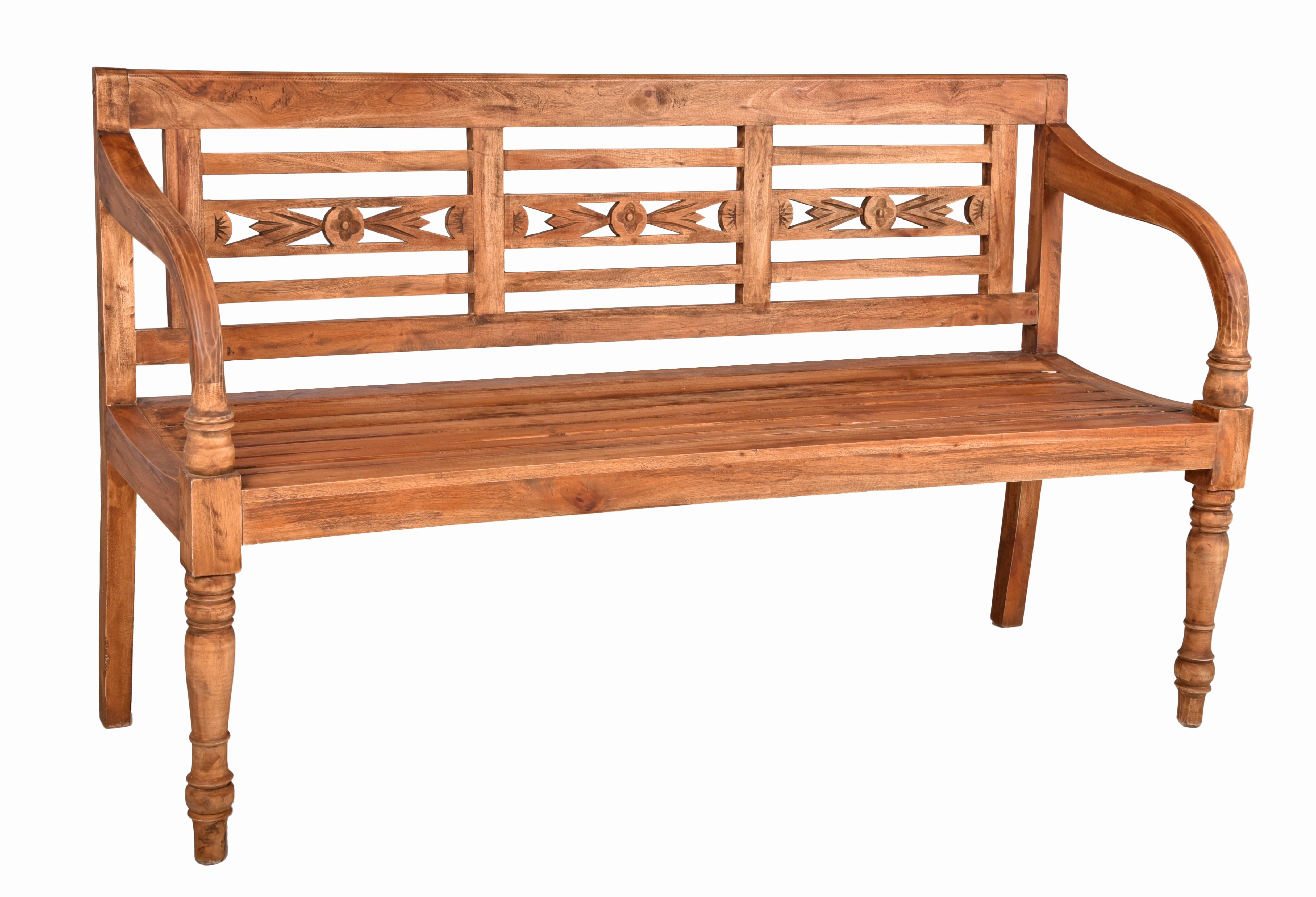 Gartenbank Moyo ca. 150x90x52 cm Mahagoni - Naturfarben, Basics, Holz (150/90/52cm) - Gardenson