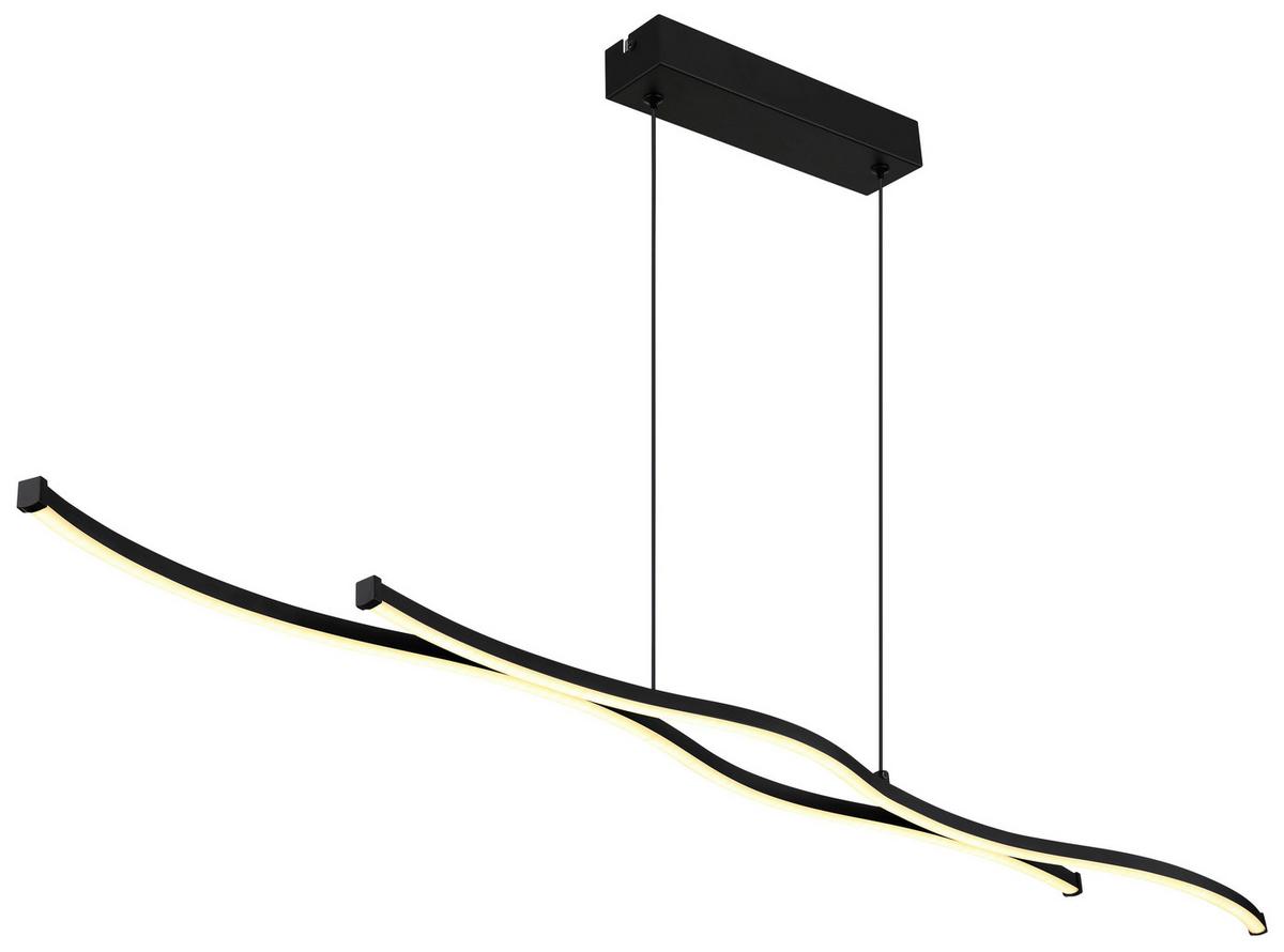 Viseča Led-svetilka Loren - črna/opal, Moderno, kovina/umetna masa (110,4/8,6/120cm) - Mömax