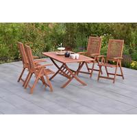 Gartenset Cordoba 5-tlg. Naturfarben Echtholz - Naturfarben, MODERN, Holz - Gardenson
