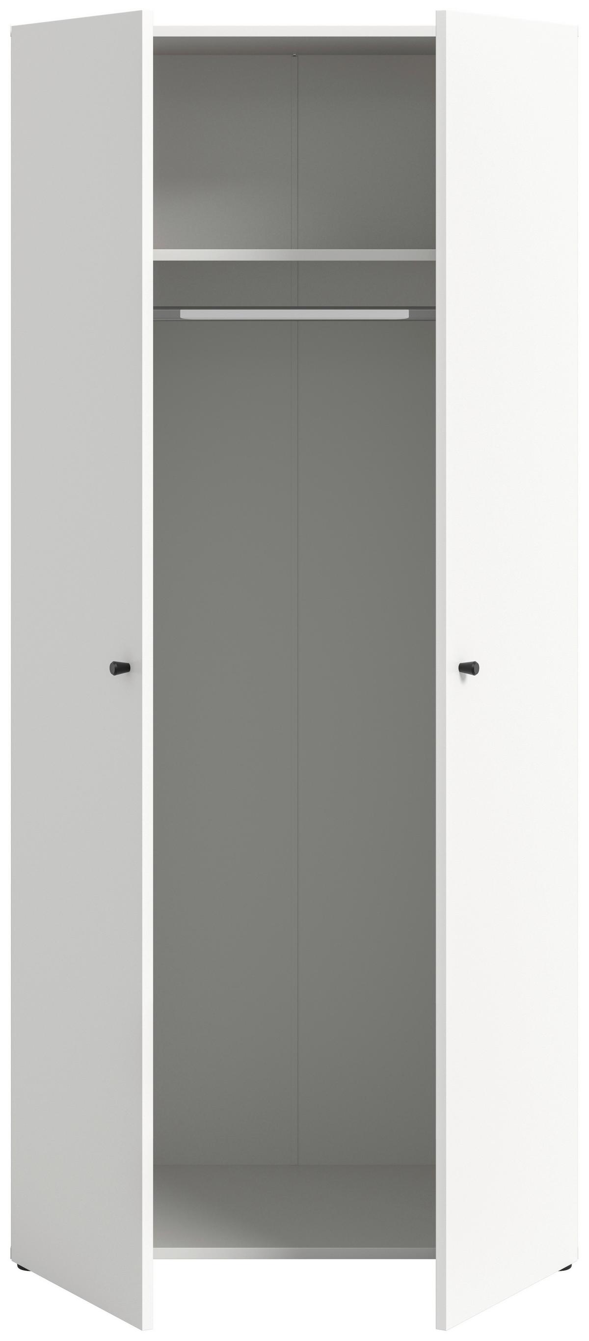 Drehtürenschrank DARWIN ca. 80x176x51cm Weiß - Schwarz/Weiß, MODERN, Holzwerkstoff/Kunststoff (80/176/51cm) - MID.YOU