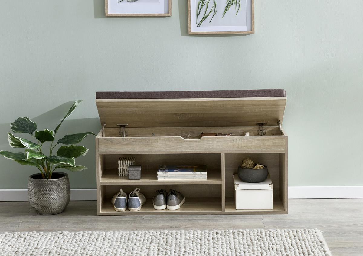 Klop S Prostorom Za Čevlje Wl5.344 - hrast sonoma/rjava, Konvencionalno, tekstil/leseni material (104/51/32cm) - MID.YOU